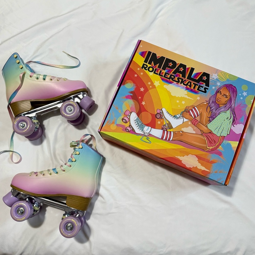 BNWOB Impala Quad Roller Skates Pastel Fade Rainbow Pride